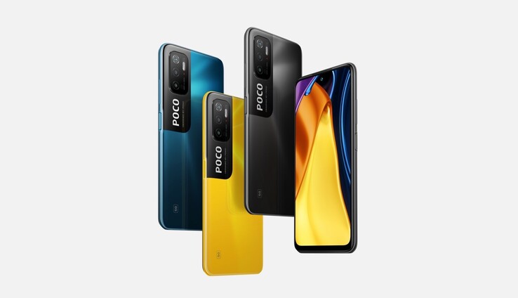 O POCO M3 Pro 5G estará disponível em três cores. (Fonte da imagem: Xiaomi)