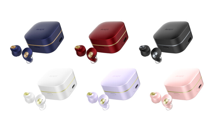 Os fones de ouvido Aviot TE-Q3R vêm nas cores Lapis Blue, Red Spinel, Black Onyx, Pearl White, Lavender Jade e Pink Quartz. (Fonte da imagem: Aviot)