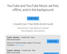 A Família Premium do Google YouTube ainda está presa a cerca de US$8 na Romênia (Fonte: Própria)
