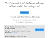 A Família Premium do Google YouTube ainda está presa a cerca de US$8 na Romênia (Fonte: Própria)