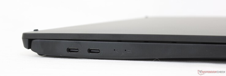 Esquerda: 2x USB-C c/ Thunderbolt 4 + Fornecimento de energia + DisplayPort 1.4a