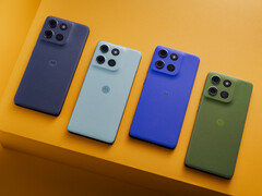 A Motorola descreve as cores de lançamento do Moto G56 como Black Oyster, Grey Mist, Dazzling Blue e Dill, todas com a marca Pantone. (Fonte da imagem: Motorola)