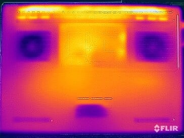 Temperaturas da superfície do teste de estresse (parte inferior)