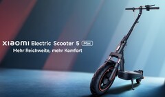 A Xiaomi Electric Scooter 5 Max pode percorrer até 60 km (~37 milhas) com uma única carga (Fonte da imagem: Xiaomi)