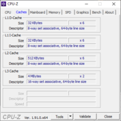 Informações do sistema - CPU-Z Cache