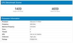 i7-1165G7 média. (Fonte de imagem: Geekbench)