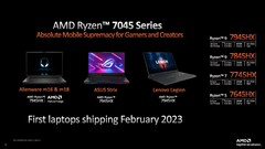 AMD Ryzen 7 7745HX Cinebench R23 obteve resultados online (imagem via AMD)