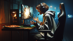 Um jogador desiste com raiva. (Fonte da imagem: Notebookcheck via Dall-e 3)