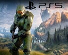 Halo Infinite com o logotipo do PS5 (Fonte da imagem: Microsoft Gaming, Sony PlayStation com edições)