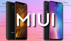 Os erros no MIUI 12 afetaram especialmente o POCO F1 (L) e o Xiaomi Mi 9 (R). (Fonte da imagem: Xiaomi - editado)