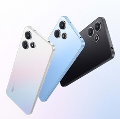 O Redmi Note 12R vem nas cores Midnight Black, Sky Fantasy e Time Blue. (Fonte da imagem: Xiaomi)