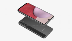 A &quot;Galaxy A14&quot; render. (Fonte: OnLeaks x GizNext)