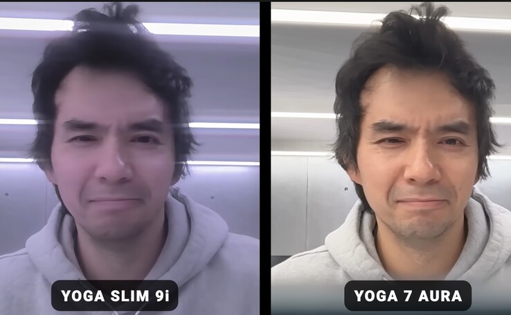 O Lenovo Yoga Slim 9i sofre com uma qualidade de câmera realmente decepcionante. (Fonte da imagem: Dave2D)