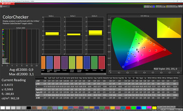 Precisão de cores (perfil: Natural, espaço de cores de destino: sRGB)