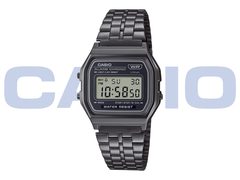 O Casio Vintage A158WETB-1A (na foto) tem uma caixa cromada preta. (Fonte da imagem: Casio)