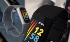 O Fitbit Charge 5 deve vir em uma escolha de cores de cinta preta, azul e rosa. (Fonte da imagem: Fitbit - editado)