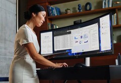 O mais recente monitor de 49 polegadas da HP possui uma webcam retrátil. (Fonte da imagem: HP)