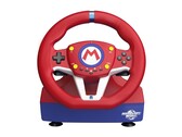 O Hori Mario Kart Racing Wheel Pro Mini para Nintendo Switch 2 tem o tema de cores do Mario.