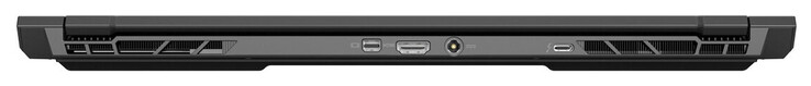 Voltar: Mini DisplayPort 1.4 (G-Sync), HDMI 2.1 (G-Sync), adaptador AC, Thunderbolt 4 (compatível com DisplayPort, G-Sync)