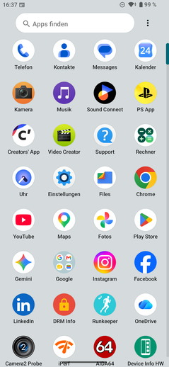 Sony Xperia 10 VIII: Gaveta de aplicativos