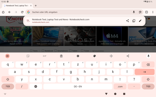Teclado horizontal