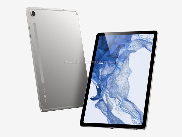 O Galaxy Tab S9 FE. (Fonte da imagem: @OnLeaks &amp; MediaPeanut)