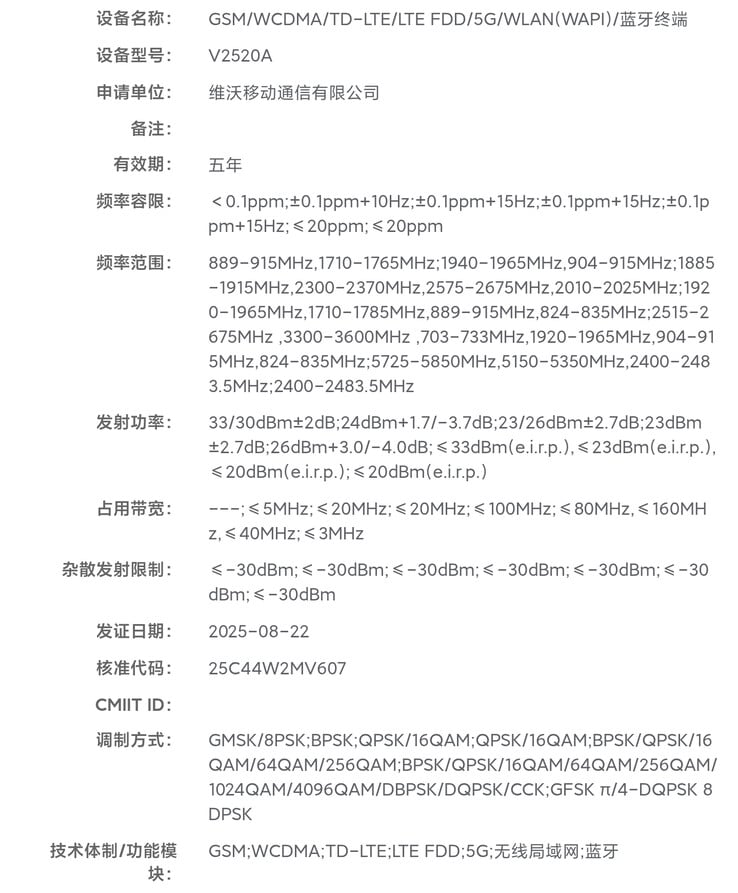 Um dispositivo "iQoo Neo11-series" recebe certificação na China. (Fonte: Digital Chat Station via Weibo)