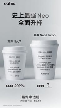 As atualizações de design e especificações do Neo7 Turbo são apresentadas na íntegra antes do lançamento. (Fonte: Realme via Weibo)