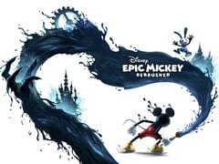 Arte promocional oficial do jogo “Disney Epic Mickey: Rebrushed”.