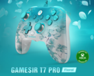 O GameSir T7 Pro apresenta uma concha fosca com padrão floral e design semitransparente (Fonte da imagem: GameSir)