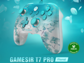 O GameSir T7 Pro apresenta uma concha fosca com padrão floral e design semitransparente (Fonte da imagem: GameSir)