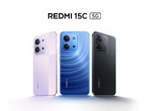 O Redmi 15C 5G está disponível nas cores azul meia-noite, roxo escuro e preto meia-noite (Fonte da imagem: Redmi)