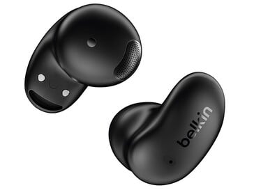 Os fones de ouvido SoundForm Anywhere têm um design em forma de feijão. (Fonte da imagem: Belkin)