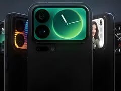 Designs das telas traseiras do Xiaomi 17 Pro e do Pro Max.