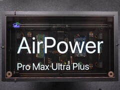A mesa de carregamento DIY inspirada no AirPower, da HTX Studio, exibindo seu hardware interno e tela transparente.