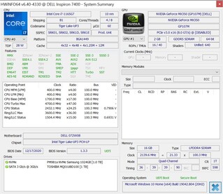 Dell Inspiron 14 7400 - HWInfo