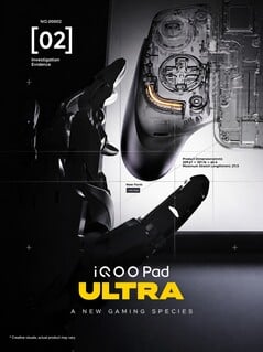 Design do iQOO Pad Ultra e acessórios para jogos