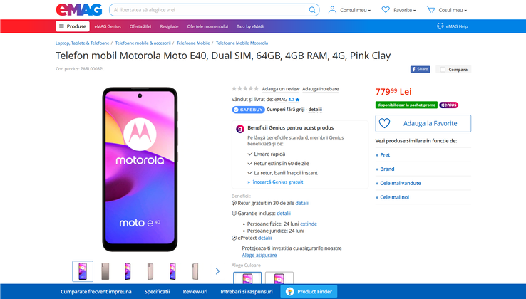 O último vazamento do Moto E40 também sugere que é um dispositivo dual-SIM. (Fonte: eMag)