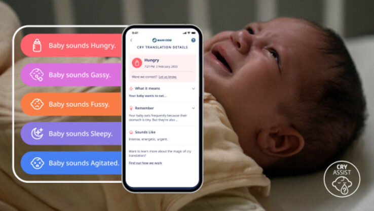 O monitor de bebê See Pro 360° utiliza a tecnologia de interpretação de choro de bebê Zoundream AI para ajudar a simplificar a vida dos pais de recém-nascidos. (Fonte: Maxi-Cosi)