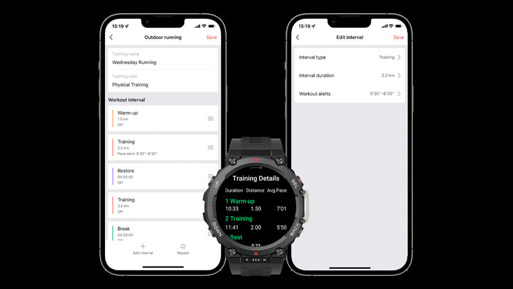 Os modelos de treinamento da Amazfit chegam ao T-Rex 2. (Fonte: Amazfit)