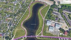 Viagem de teste do GNSS: rota ao redor de um lago