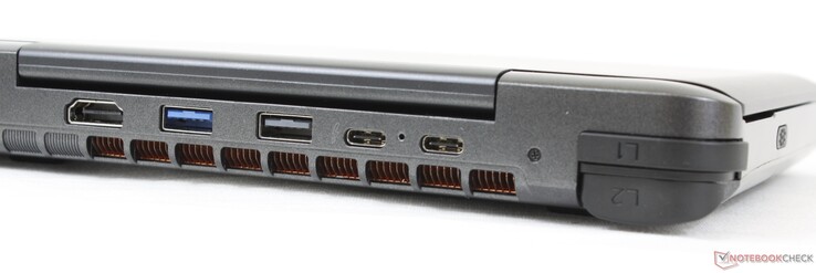 Traseira: HDMI 2.0b, 2x USB-A 3.2 Gen. 1, 2x USB-C 3.2 Gen. 2