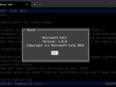 O Microsoft Edit para Windows de 64 bits permite que os usuários de linha de comando editem arquivos de texto com facilidade. (Fonte da imagem: Microsoft)