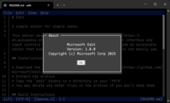 O Microsoft Edit para Windows de 64 bits permite que os usuários de linha de comando editem arquivos de texto com facilidade. (Fonte da imagem: Microsoft)