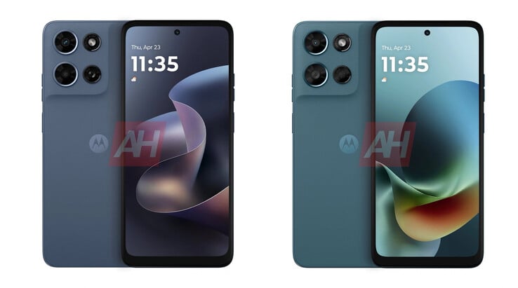 O Moto G 2026 e o Moto G Play 2026, da esquerda para a direita. (Fonte da imagem: via Android Headlines)