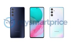O Galaxy M54 estará disponível no final deste ano em estilos contrastantes. (Fonte da imagem: MySmartPrice)