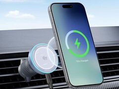O novo acessório da Ugreen é uma versão atualizada do MagFlow Magnetic Wireless Car Charger 25W (foto)