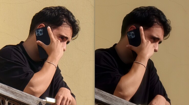 A comparação também é clara aqui. Esquerda: Com teleconversor a 400 mm. À direita: Sem teleconversor