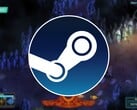 Uma imagem mostrando o logotipo do Steam e o jogo Children of Morta, atualmente à venda.
