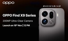 O OPPO Find X9 Pro contará com uma câmera Hasselblad de 200 MP (Fonte da imagem: Oppo)